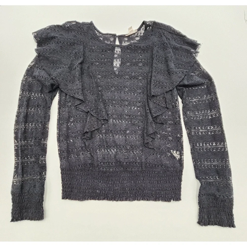 MELROSE‎ AND MARKET NAVY BLUE SWEATER SIZE S WOMENS LACY TOP
